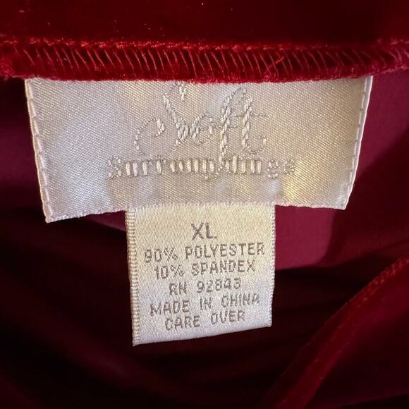 Soft Surroundings Red Velvet Scoop Neck Long Sleeve Maxi Sheath Dress Size XL - Picture 2 of 6